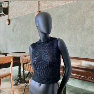 Parisian Retro Net Vest with Hoodie